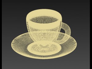 cup with nescafe coffee Model 3D