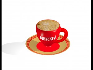 cup with nescafe coffee Model 3D