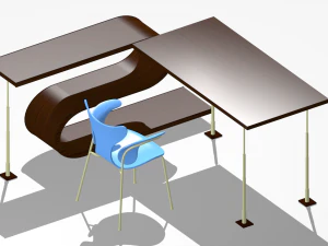 beautiful single workstation 3D Model