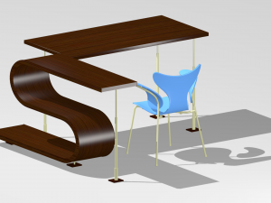 beautiful single workstation 3D Model