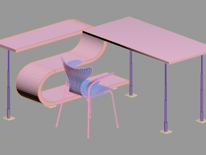 beautiful single workstation 3D Model