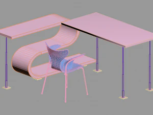 아름다운 단일 워크스테이션 3D 모델