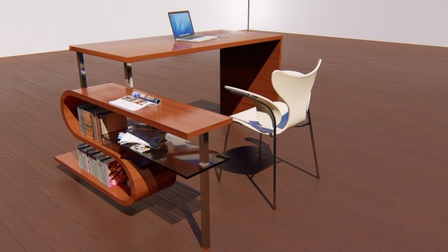 single workstation set Model 3D .c4d .max .obj .3ds .fbx .stl .blend 