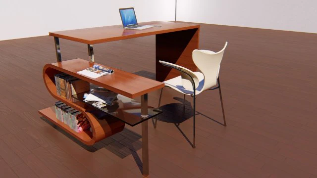 single workstation set 3D Model .c4d .max .obj .3ds .fbx .stl .blend 