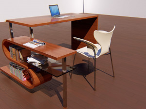 single workstation set 3D 模型