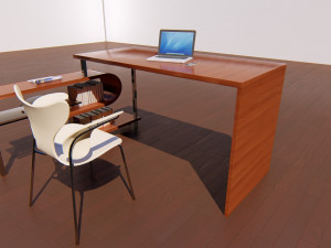 single workstation set Model 3D