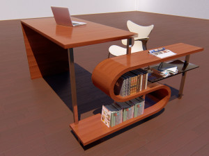 single workstation set Model 3D