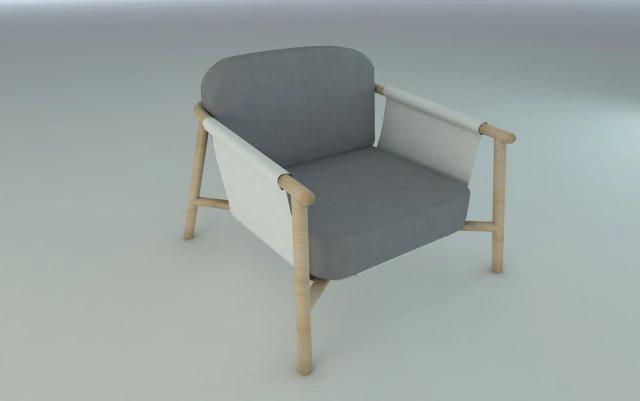 armchair hamp point 3D Model .c4d .max .obj .3ds .fbx .stl .blend 