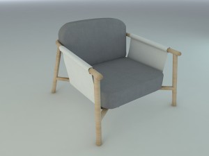 armchair hamp point Modelo 3D
