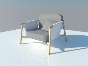 armchair hamp point Model 3D
