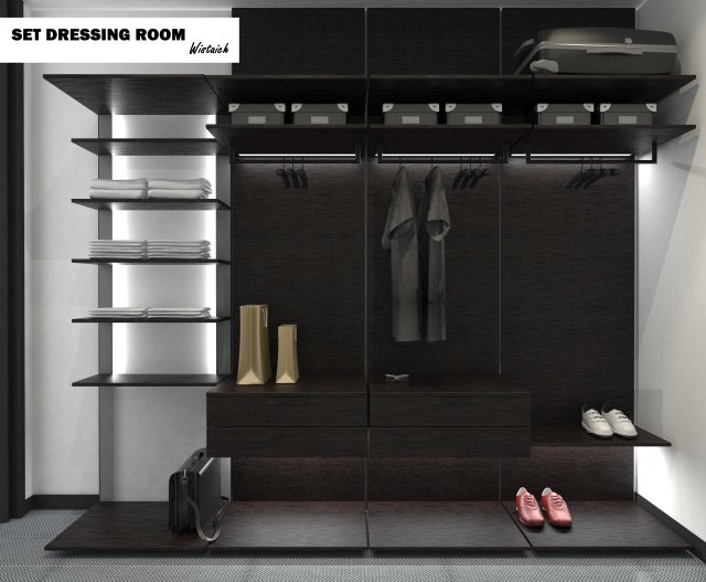 set complete dressing room man 3D 模型 .c4d .max .obj .3ds .fbx .stl .blend 