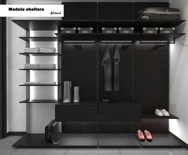 module shelters modulo set wardrobe 3D 模型 .c4d .max .obj .3ds .fbx .stl .blend