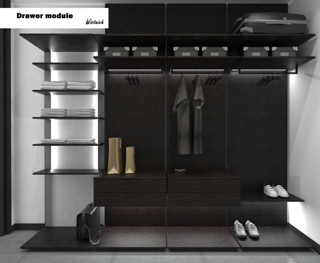drawer mod - individual mod set wardrobe 3D Model .c4d .max .obj .3ds .fbx .stl .blend 