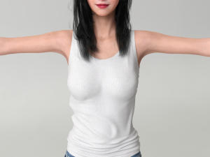 realistic korean beauty 3Dモデル