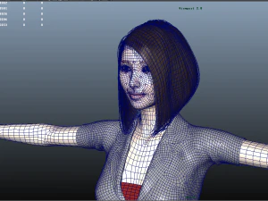 sexy asian female secretary 3D Model
