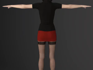 sexy asian female secretary 3D Model