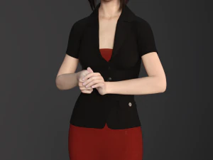 sexy asian female secretary 3D Model