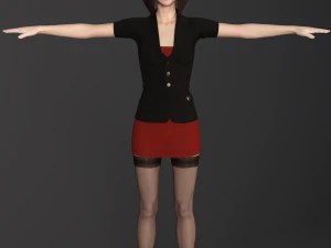 sexy asian female secretary 3D Model