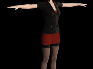 sexy asian female secretary 3D Model