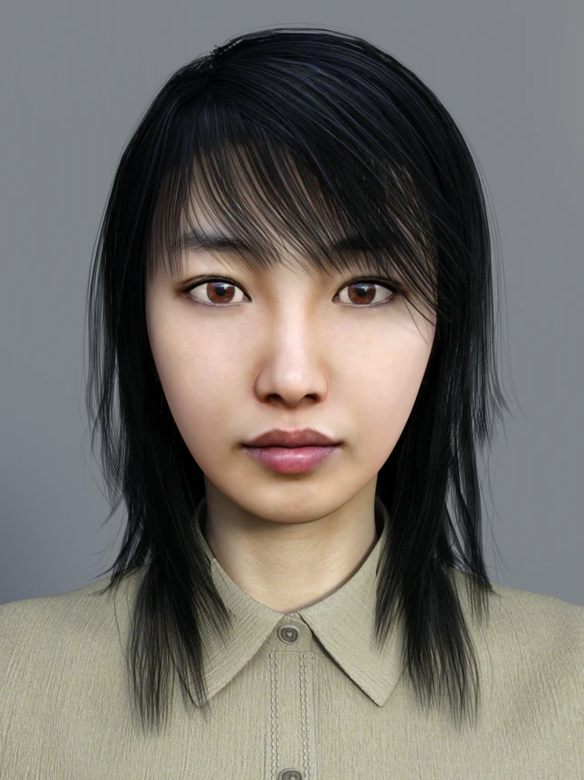 asian office lady 3D Model .c4d .max .obj .3ds .fbx .stl .blend 
