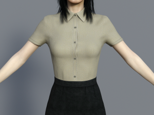 asian office lady 3D Модель