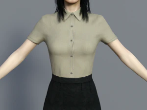 asian office lady 3D Model