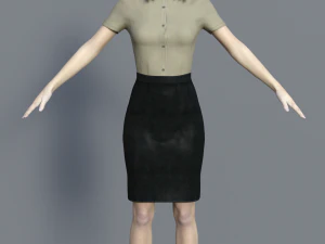 asian office lady 3D Model