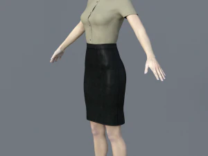 asian office lady 3D Model