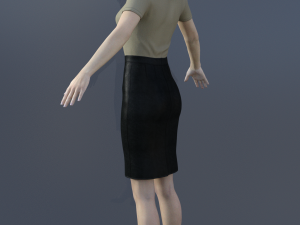 asian office lady 3D Модель
