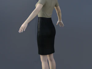 asian office lady 3D Model