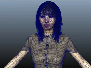 asian office lady 3D Model