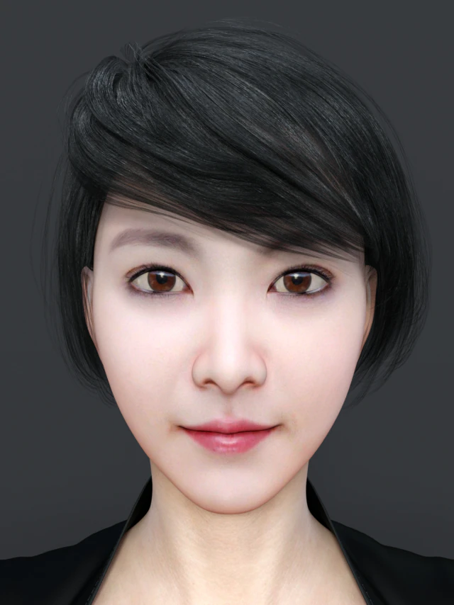 short hair asian beauty 3D Model .c4d .max .obj .3ds .fbx .stl .blend 