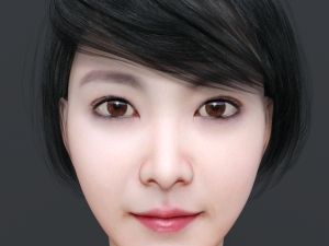 short hair asian beauty Modelo 3D