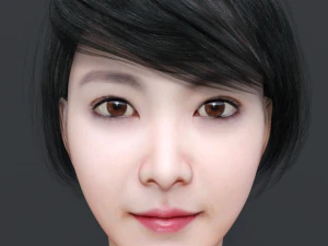 cabelo curto beleza asi&aacute;tica Modelo 3D