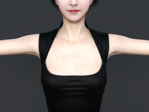 short hair asian beauty 3D-Modell