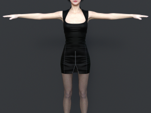 short hair asian beauty 3D-Modell