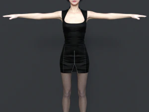 short hair asian beauty 3D Model