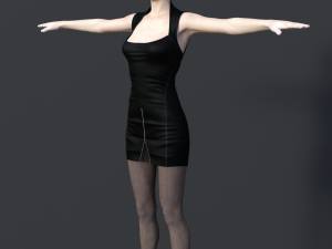 short hair asian beauty 3D-Modell