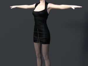 short hair asian beauty 3D Model