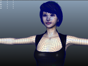 short hair asian beauty 3D-Modell