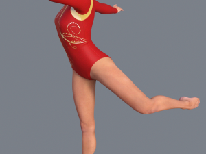 asian female gymnast Modèle 3D
