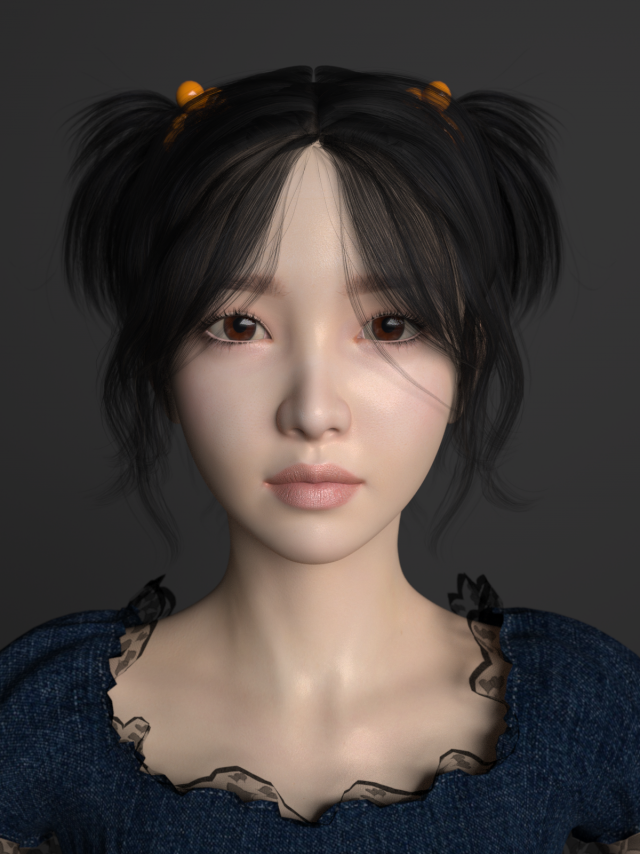 asian beautiful girl Model 3D .c4d .max .obj .3ds .fbx .stl .blend 