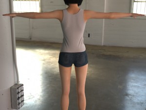 asian girl wear casual clothes Modelo 3D