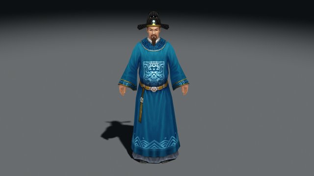 ancient chinese official 3D Model .c4d .max .obj .3ds .fbx .stl .blend 