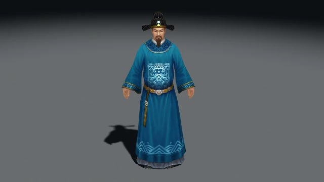 ancient chinese official 3D Model .c4d .max .obj .3ds .fbx .stl .blend 