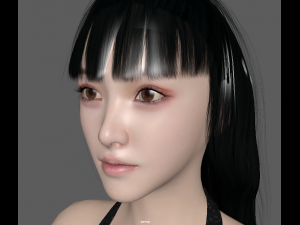 Asian lady wear dress 3Dモデル