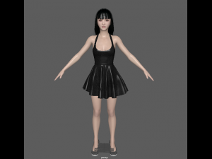 Asian lady wear dress 3Dモデル