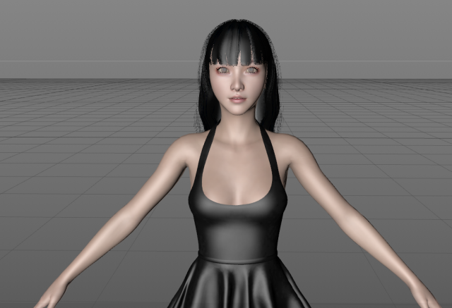 Asian lady wear dress 3Dモデル .c4d .max .obj .3ds .fbx .stl .blend 