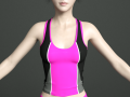 asian woman wear yoga outfit Modelo 3D