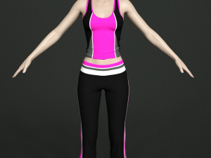 asian woman wear yoga outfit 3Dモデル